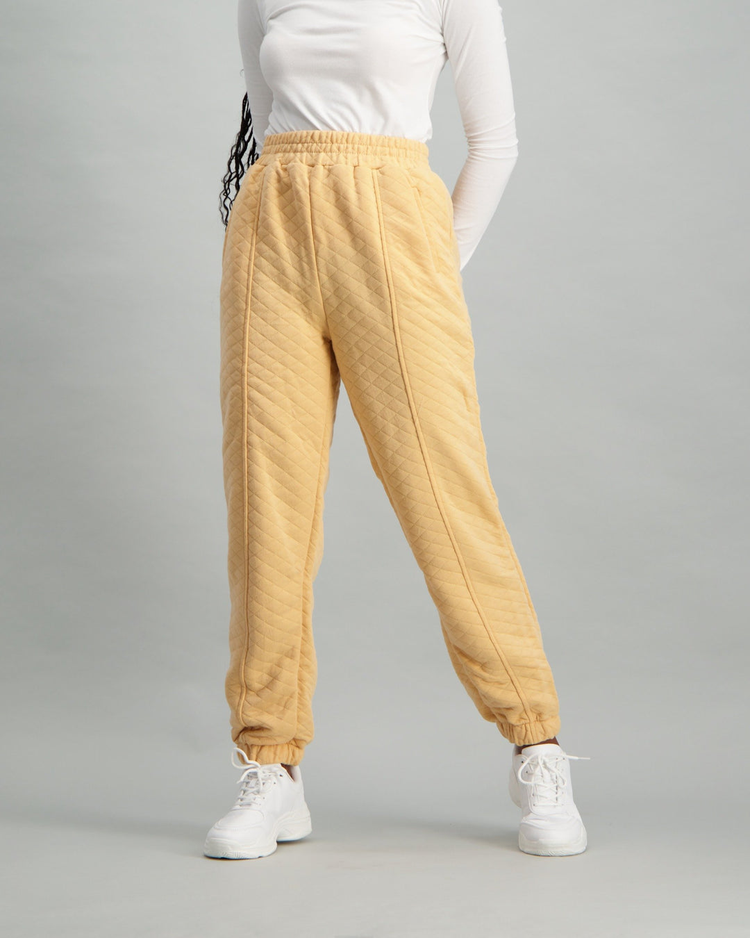 Ladies Quilted Jogger - Stone