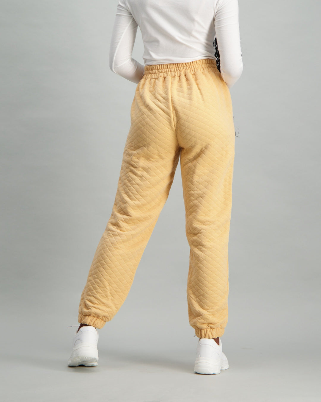 Ladies Quilted Jogger - Stone