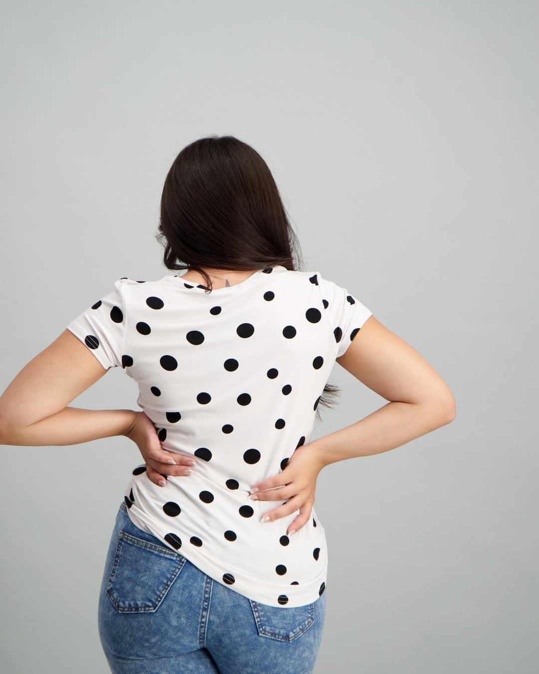 Ladies Polka Dot T-Shirt - Cream