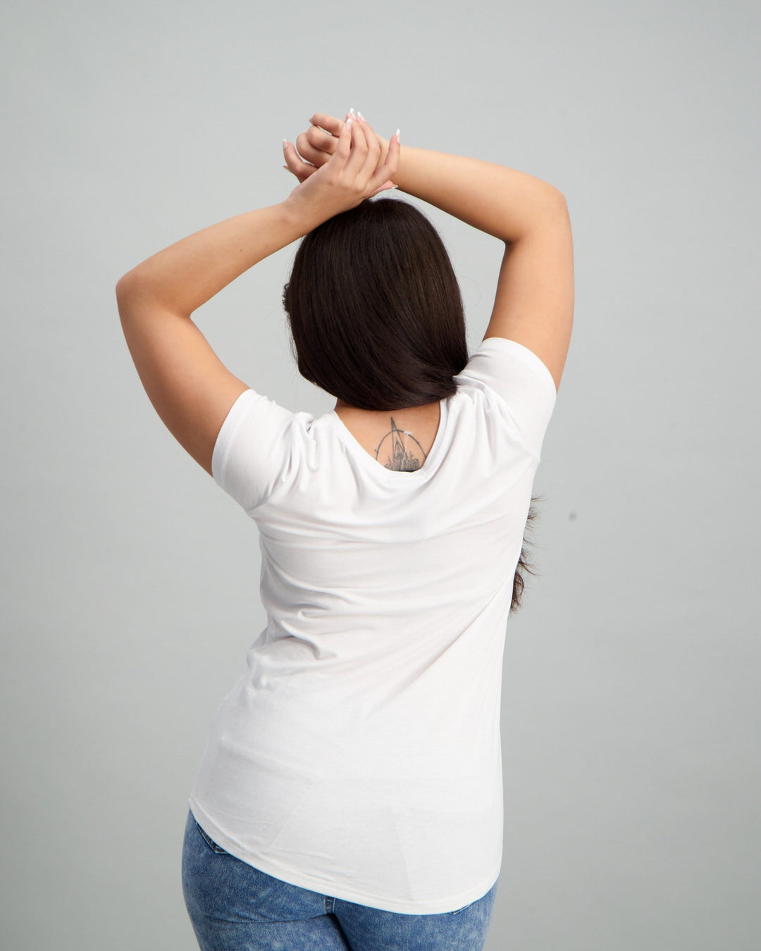 Ladies Flower Face Slogan T-Shirt White