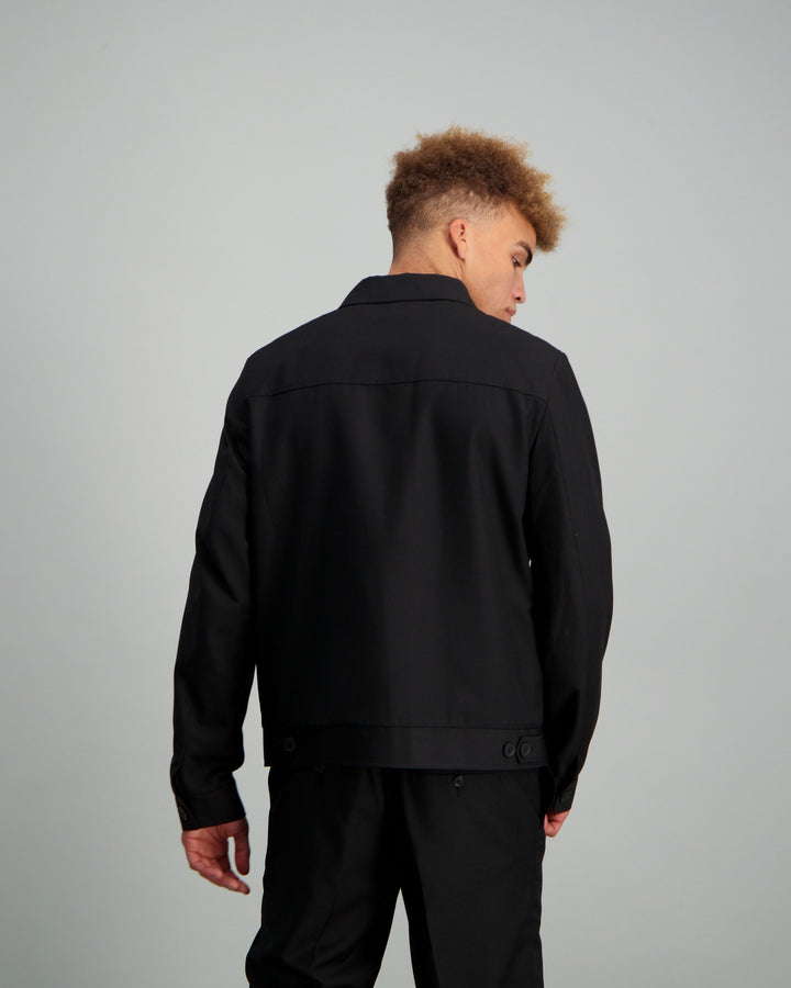 Men's Blousson Suit Jacket - Black