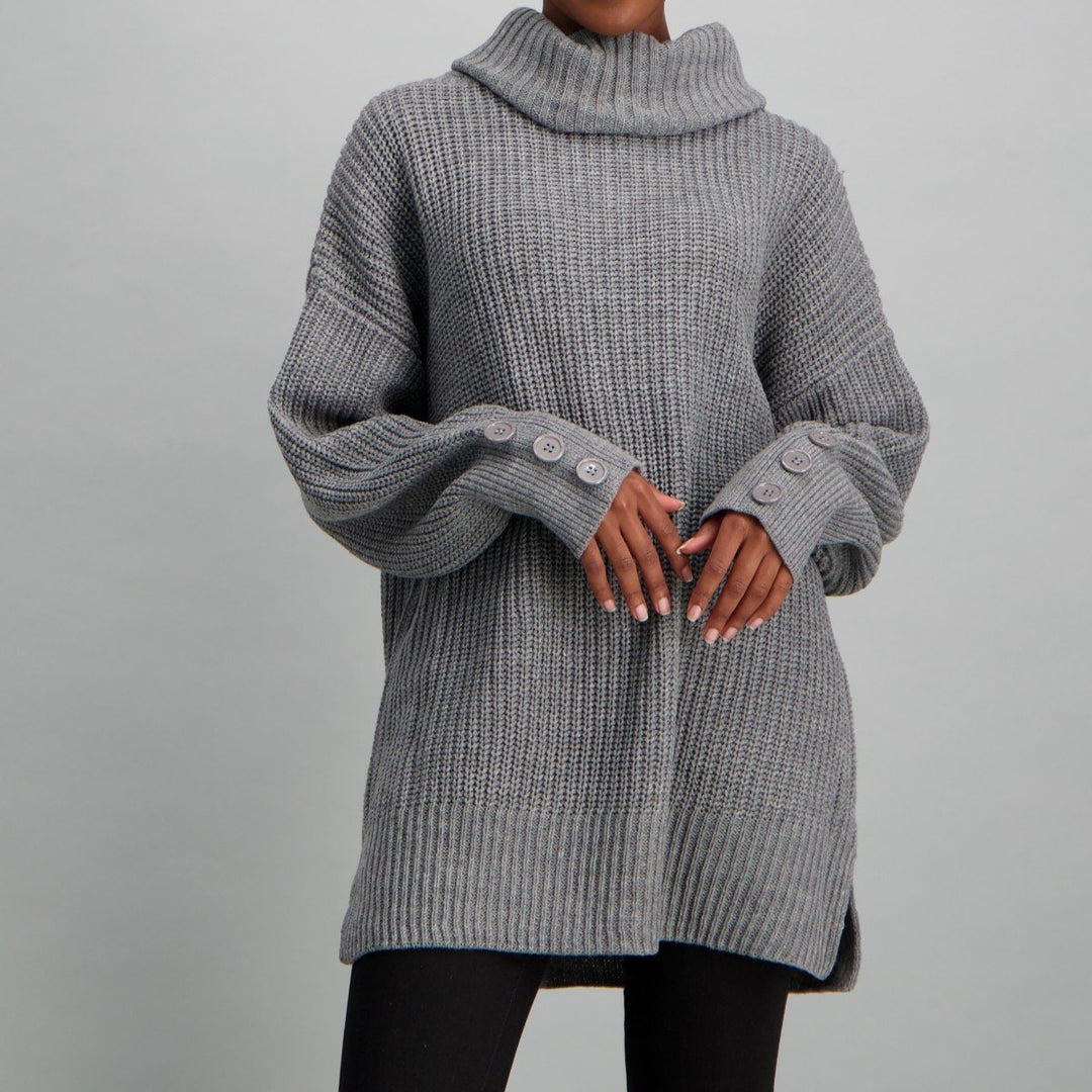 Ladies-Jersey With Button Detail