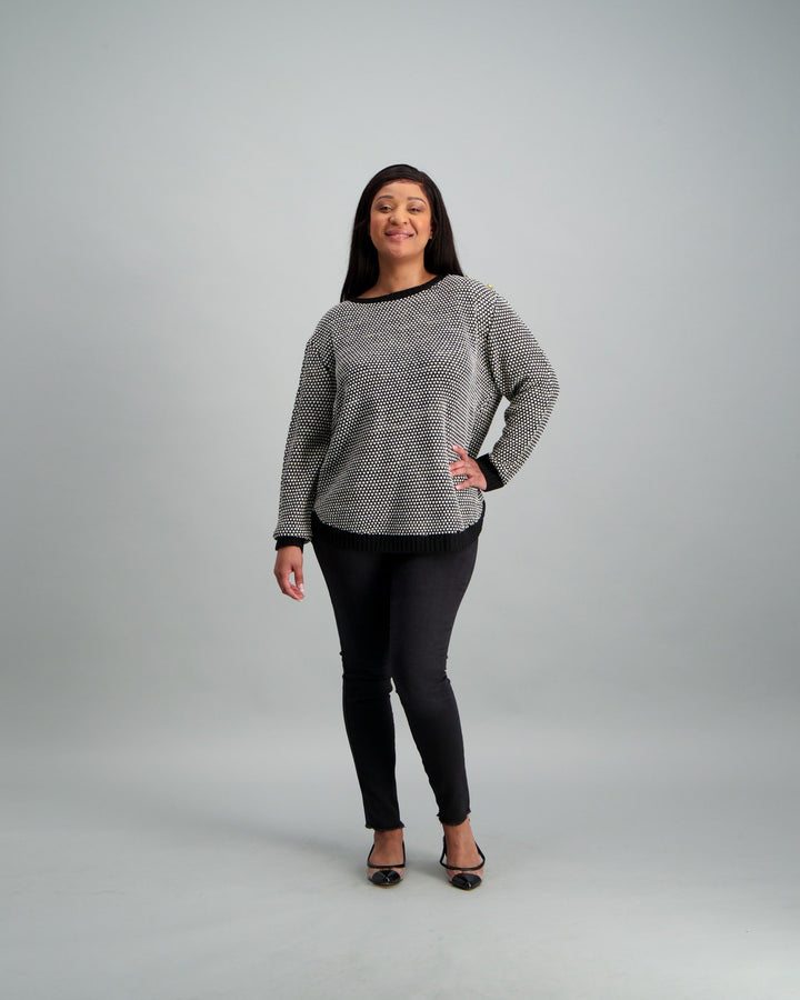 Ladies-Black Textured Jersey