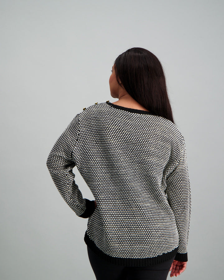 Ladies-Black Textured Jersey