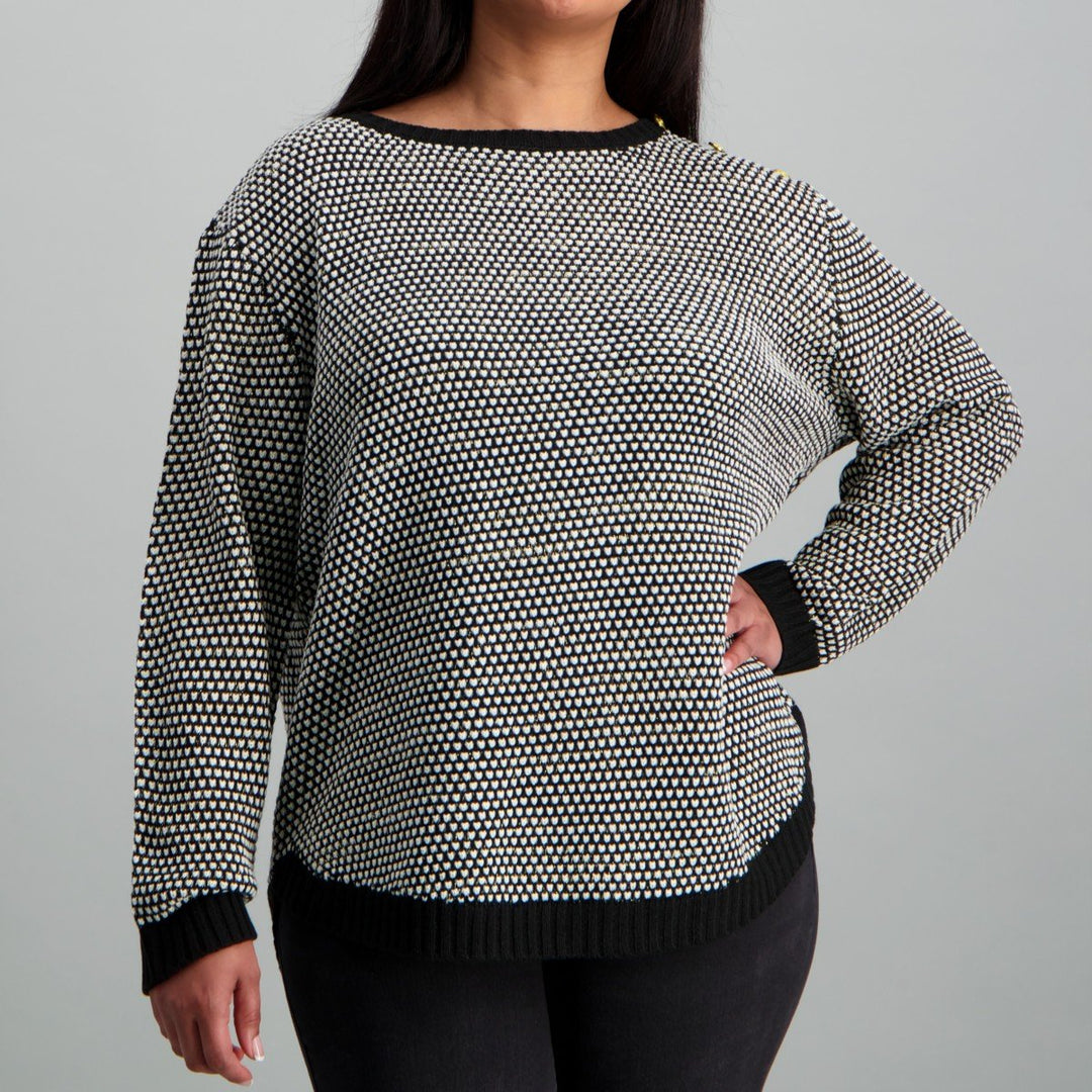 Ladies-Black Textured Jersey