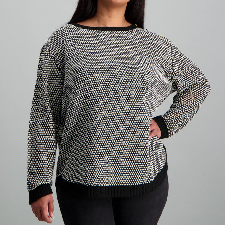 Ladies-Black Textured Jersey