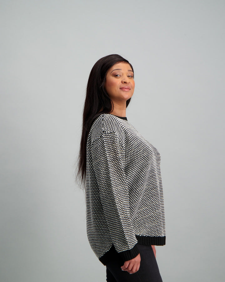 Ladies-Black Textured Jersey