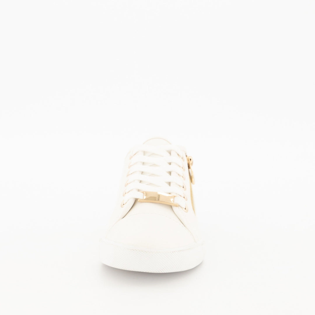 Ladies-Zip Sneaker - White