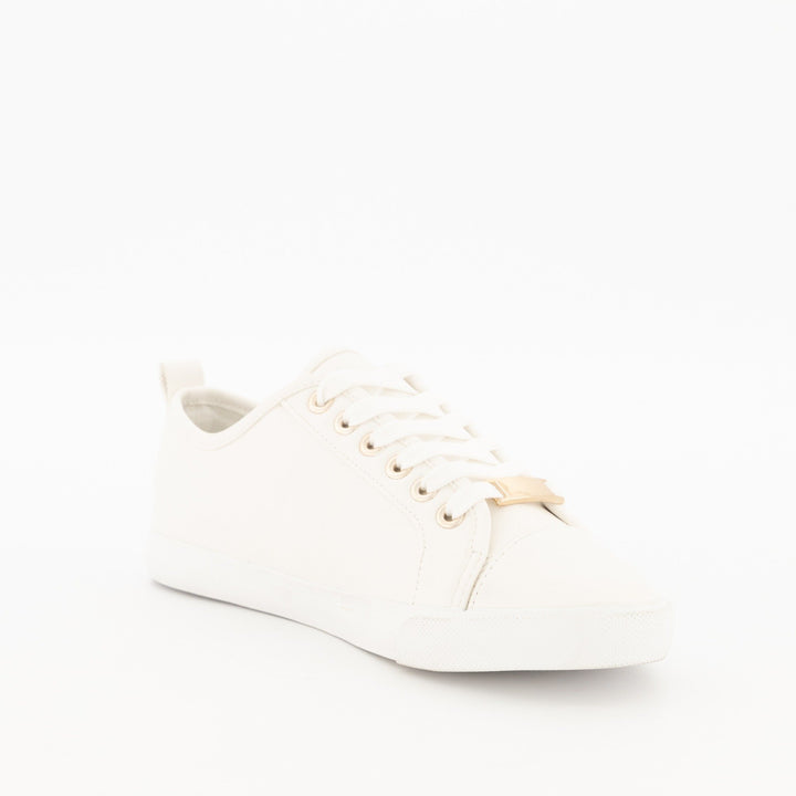 Ladies-Zip Sneaker - White