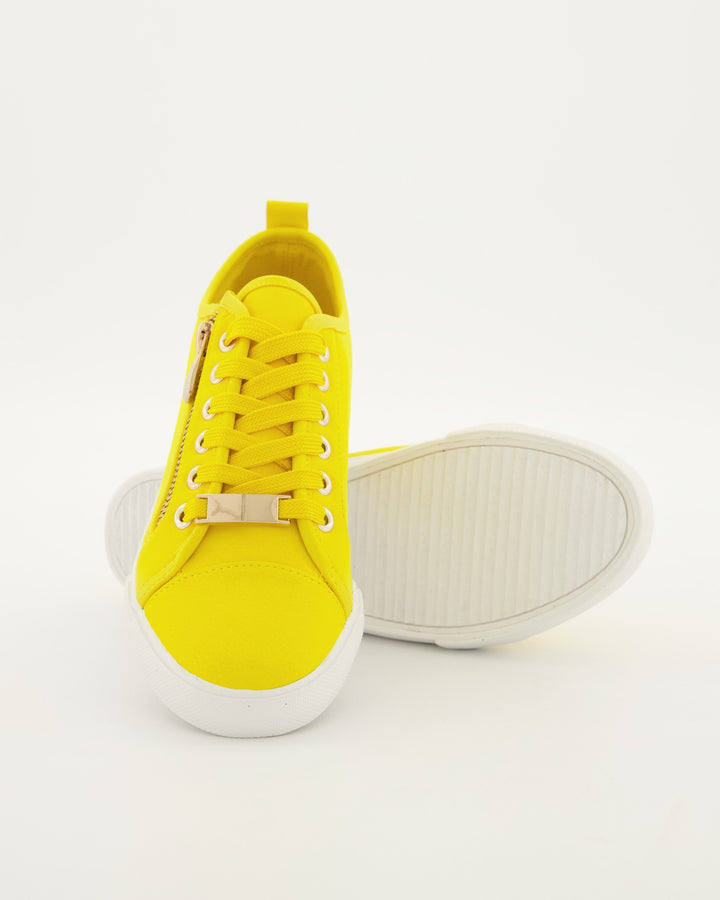 Ladies-Zip Sneaker - Yellow