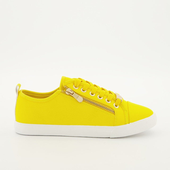 Ladies-Zip Sneaker - Yellow