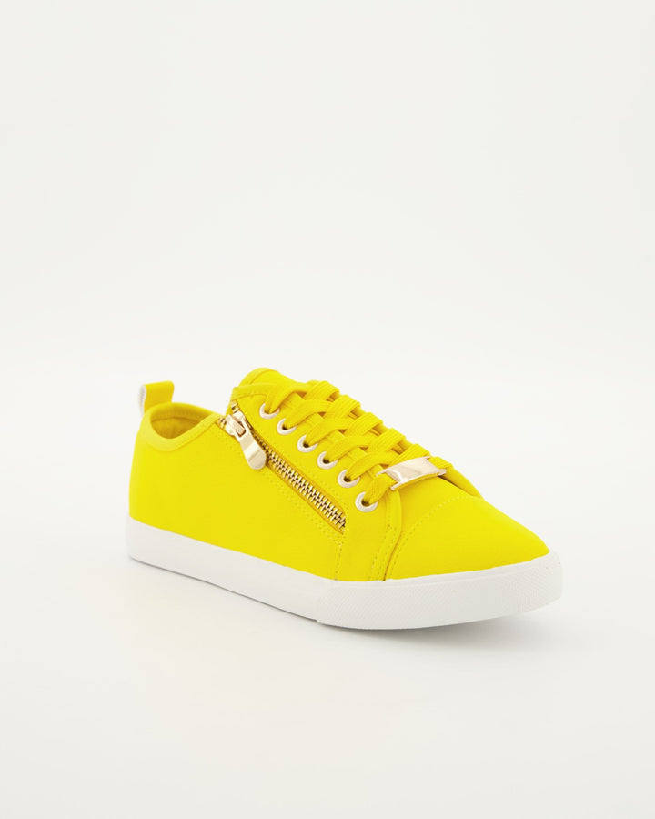 Ladies-Zip Sneaker - Yellow