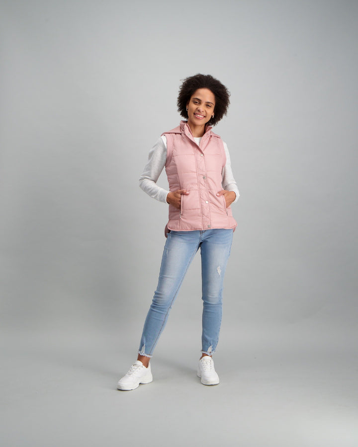 Ladies Basic Gilet - Light Pink