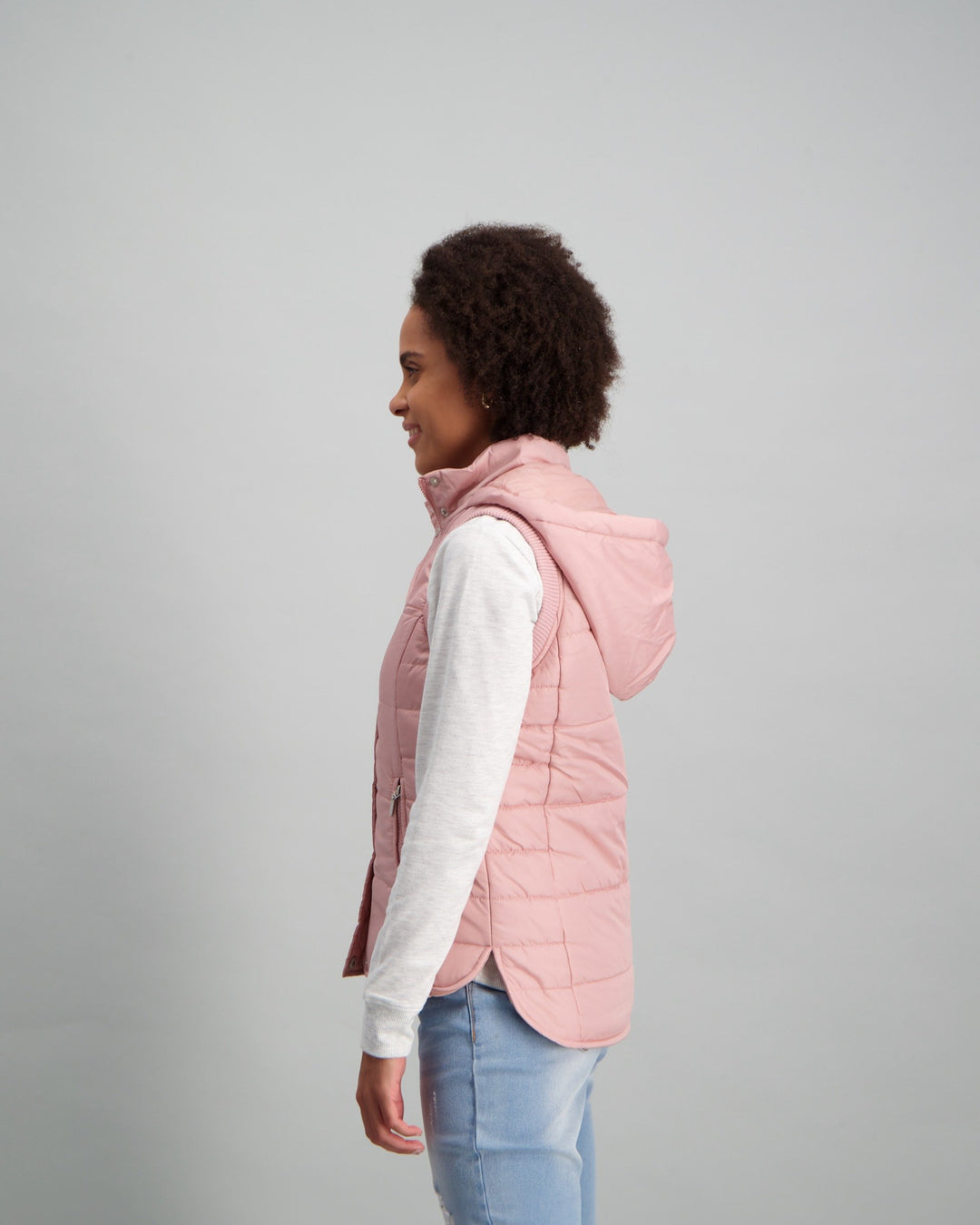 Ladies Basic Gilet - Light Pink