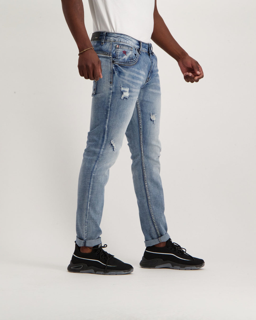 Men's Bleach Wash Luka Skinny Denim Jean