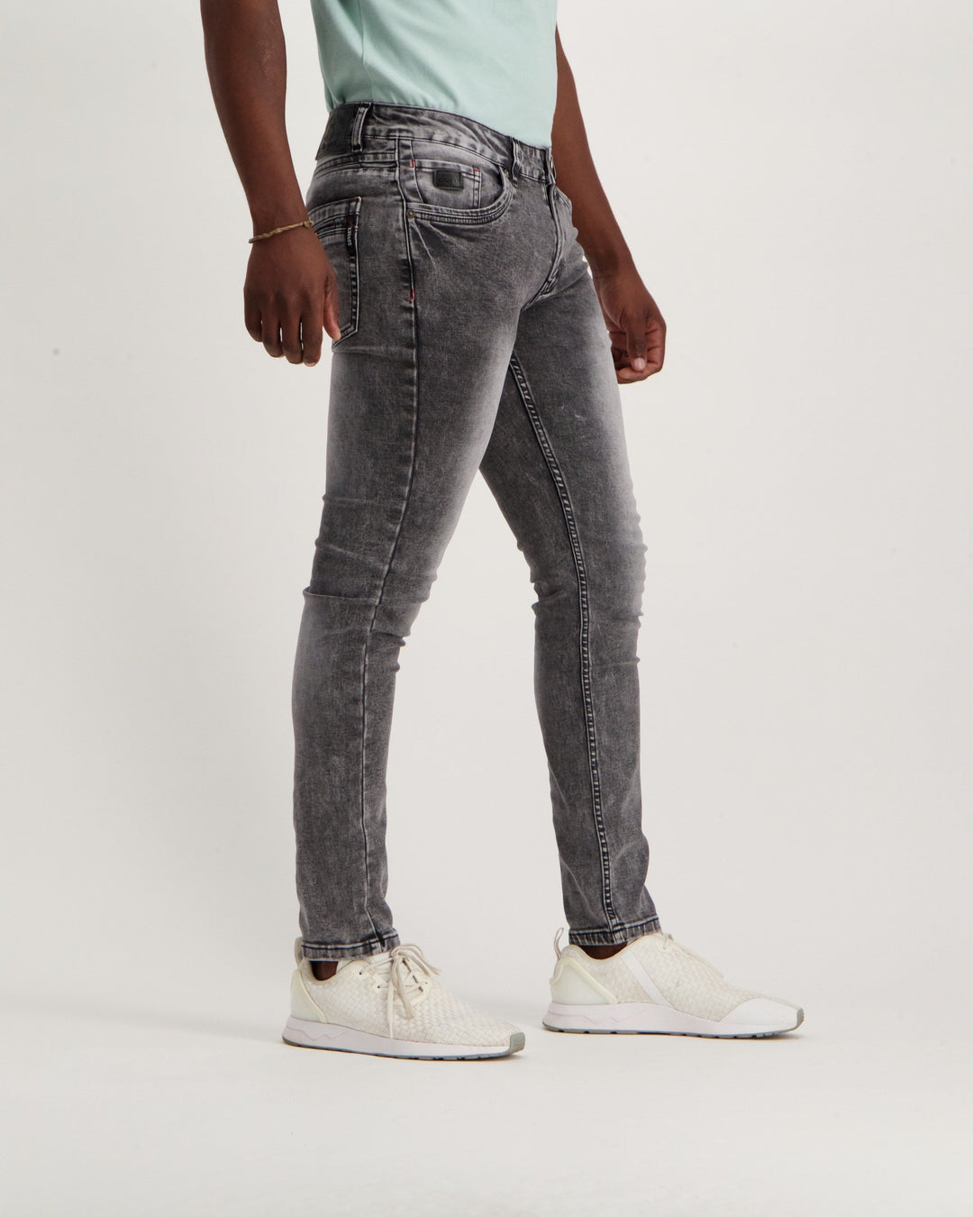 Men's Black Acid Wash Lambert Skinny Denim Jean