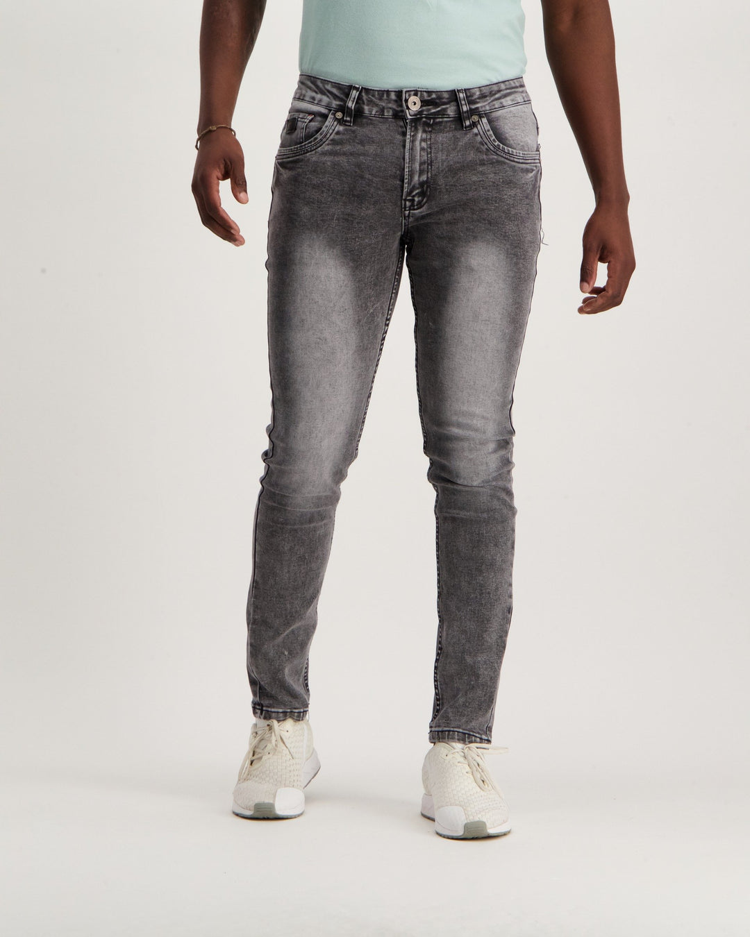 Men's Black Acid Wash Lambert Skinny Denim Jean