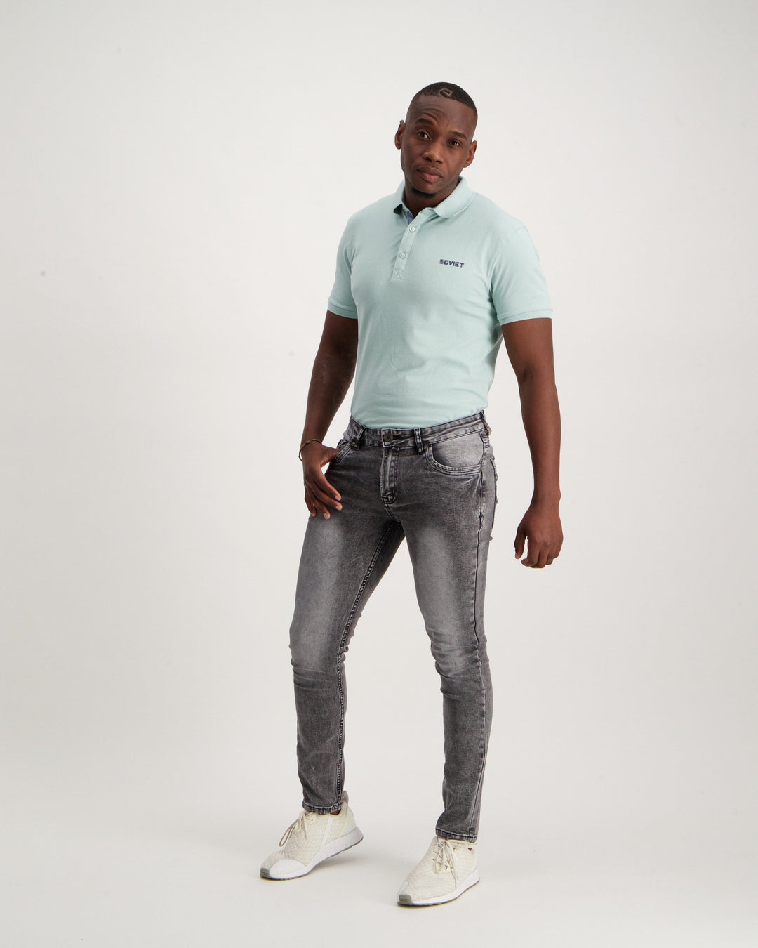 Men's Black Acid Wash Lambert Skinny Denim Jean