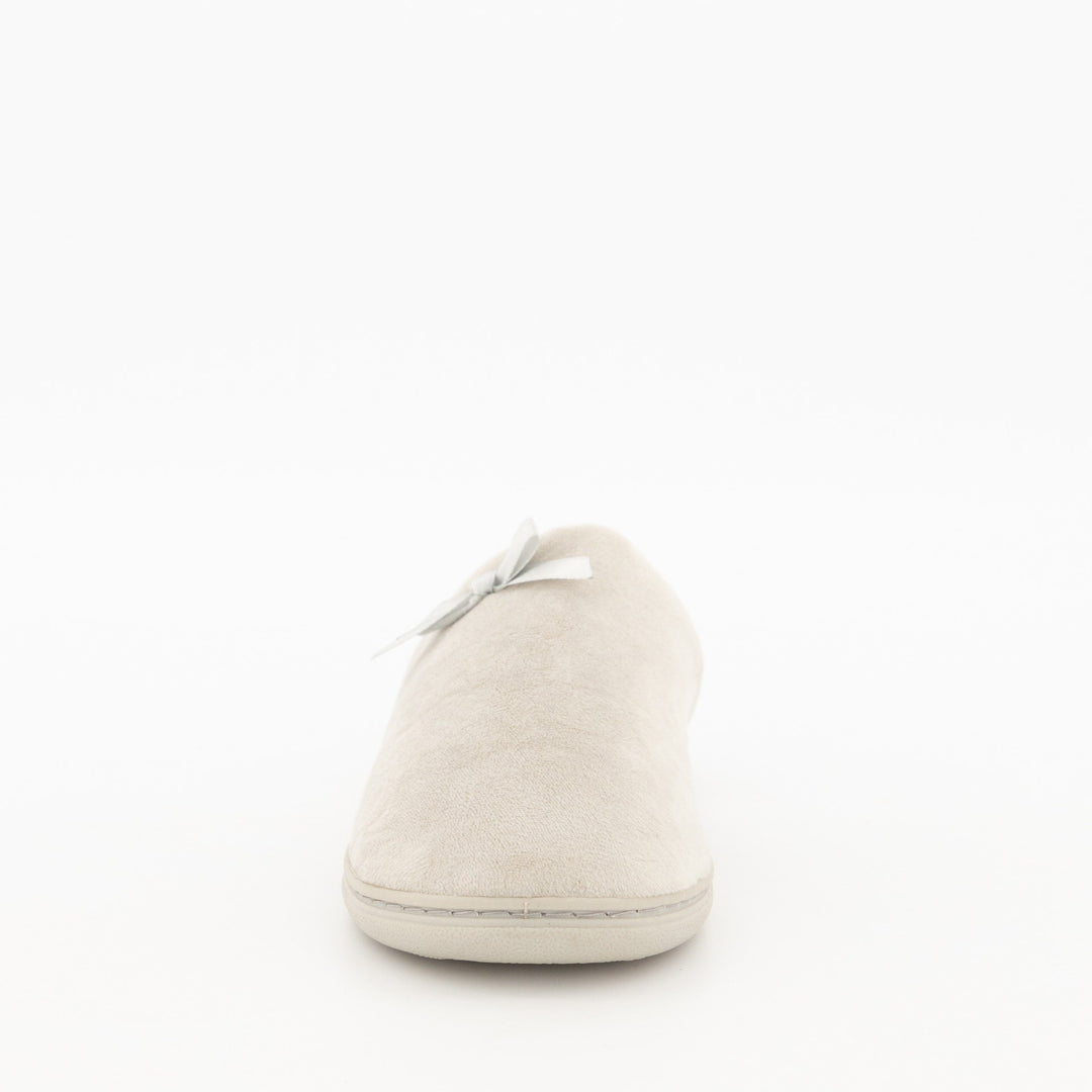 Ladies Buket Cow Closed-Toe Slipper - Taupe
