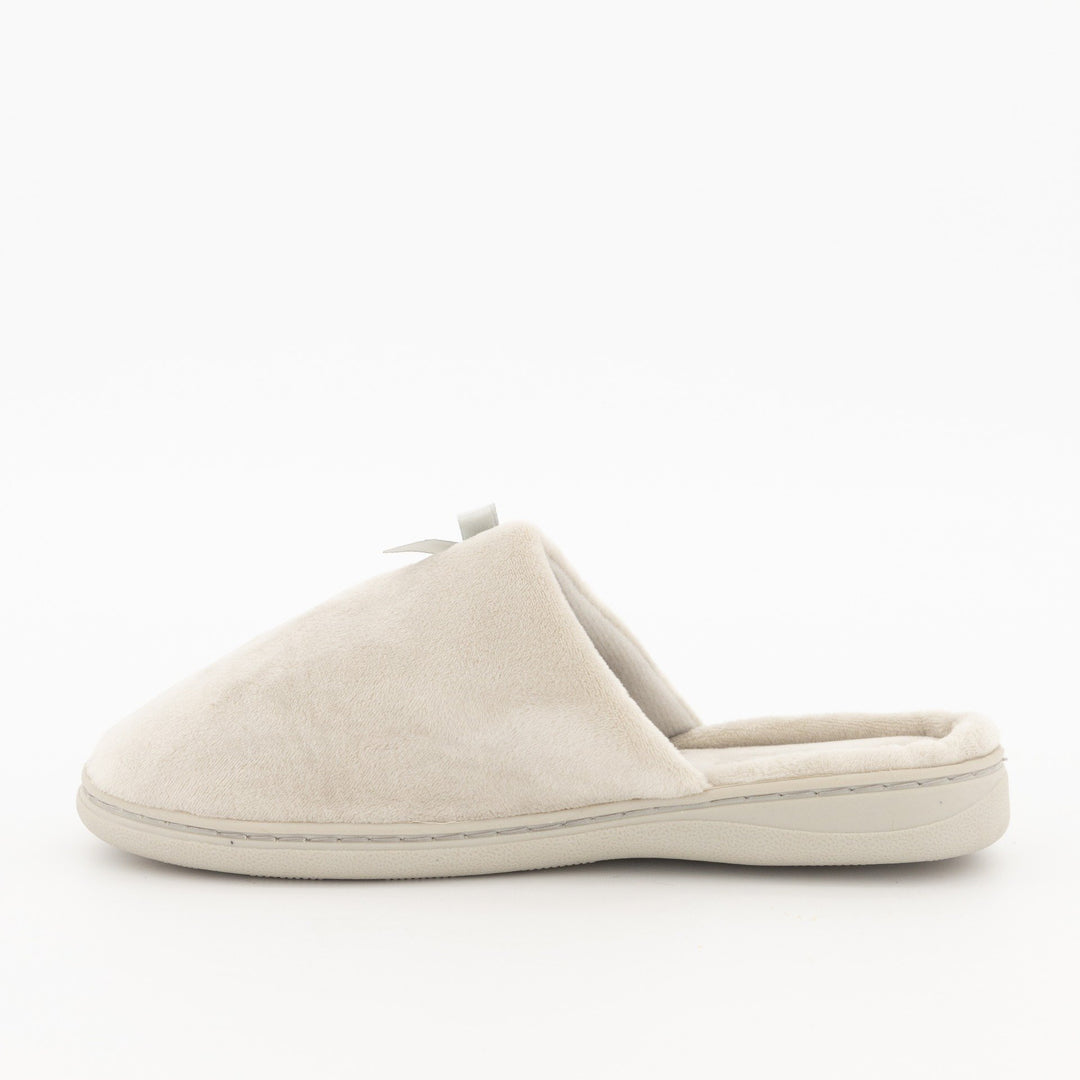 Ladies Buket Cow Closed-Toe Slipper - Taupe
