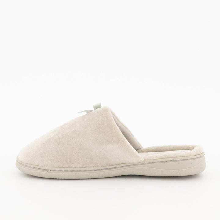 Ladies Buket Cow Closed-Toe Slipper - Taupe