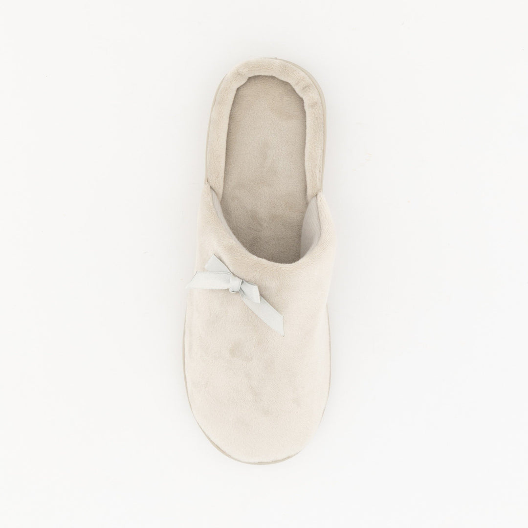 Ladies Buket Cow Closed-Toe Slipper - Taupe