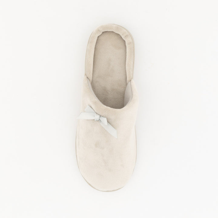 Ladies Buket Cow Closed-Toe Slipper - Taupe