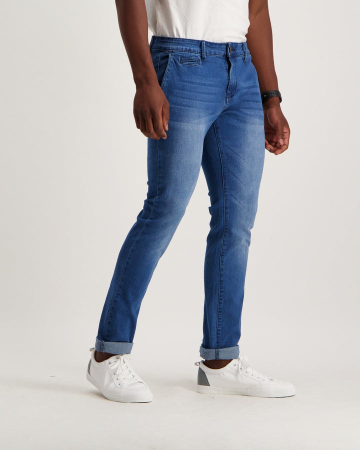 Men's Mid Blue Slim Denim Jean