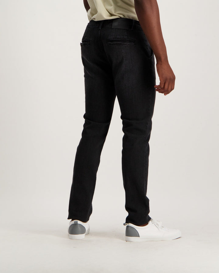 Men's Black Straight Denim Jean
