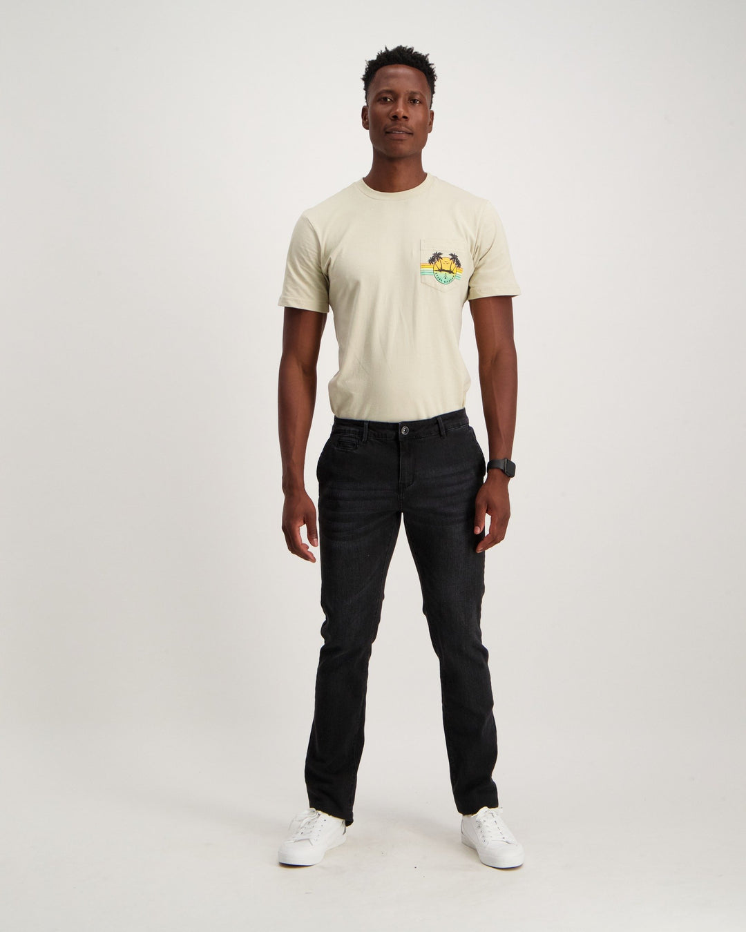 Men's Black Straight Denim Jean