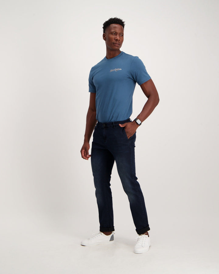 Men's Mid Blue Straight Denim Jean