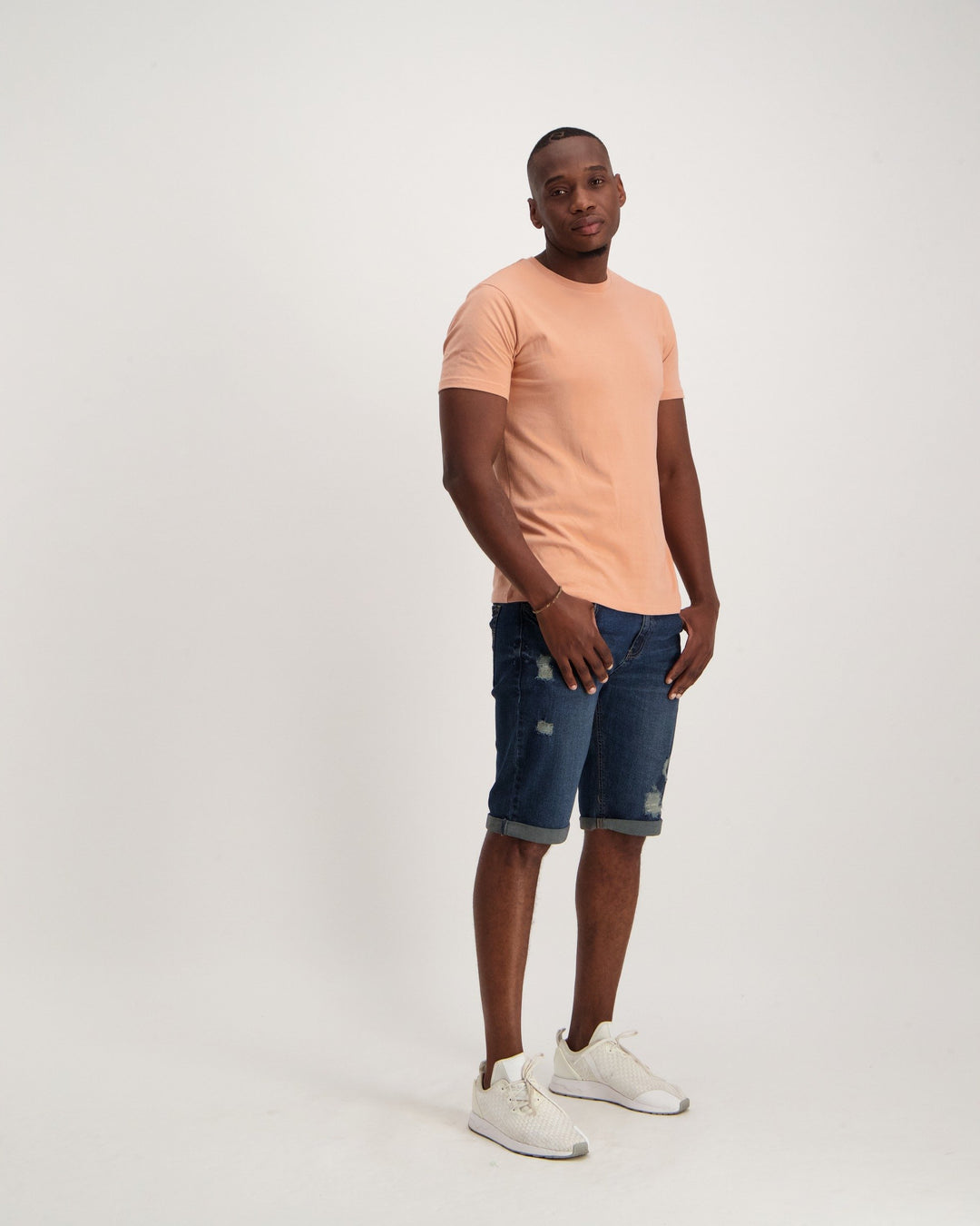 Men's Basic Crew Neck Slim T-Shirt - Dusty Pink