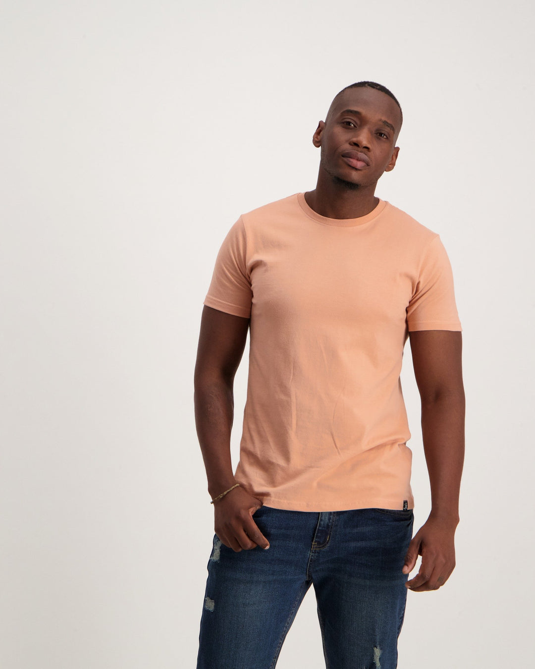 Men's Basic Crew Neck Slim T-Shirt - Dusty Pink