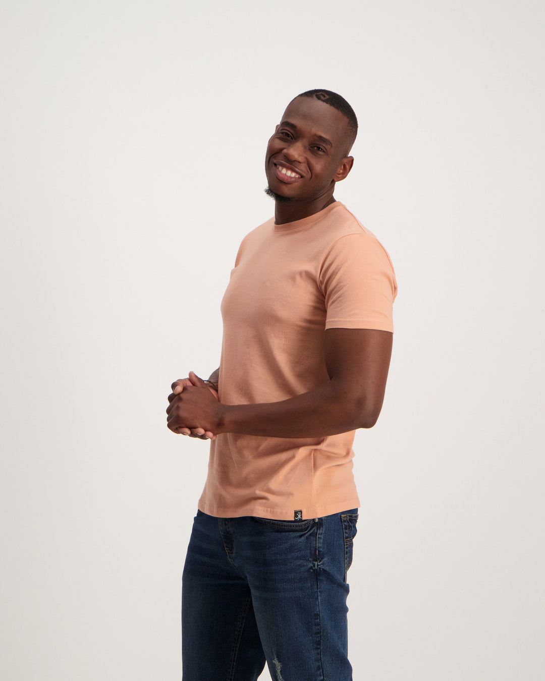 Men's Basic Crew Neck Slim T-Shirt - Dusty Pink