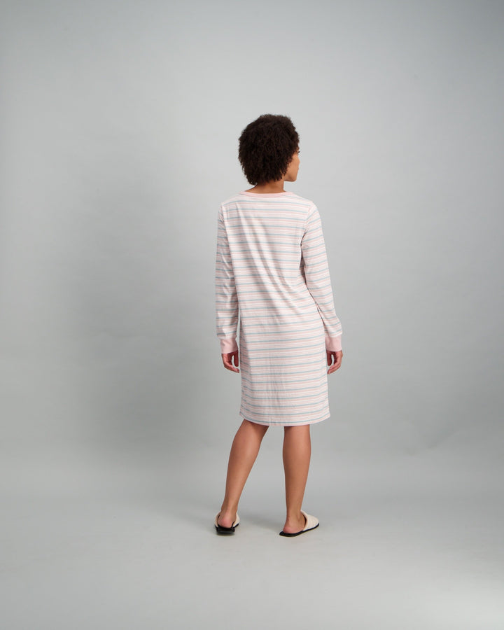 Ladies-Stripe Slogan Sleepshirt
