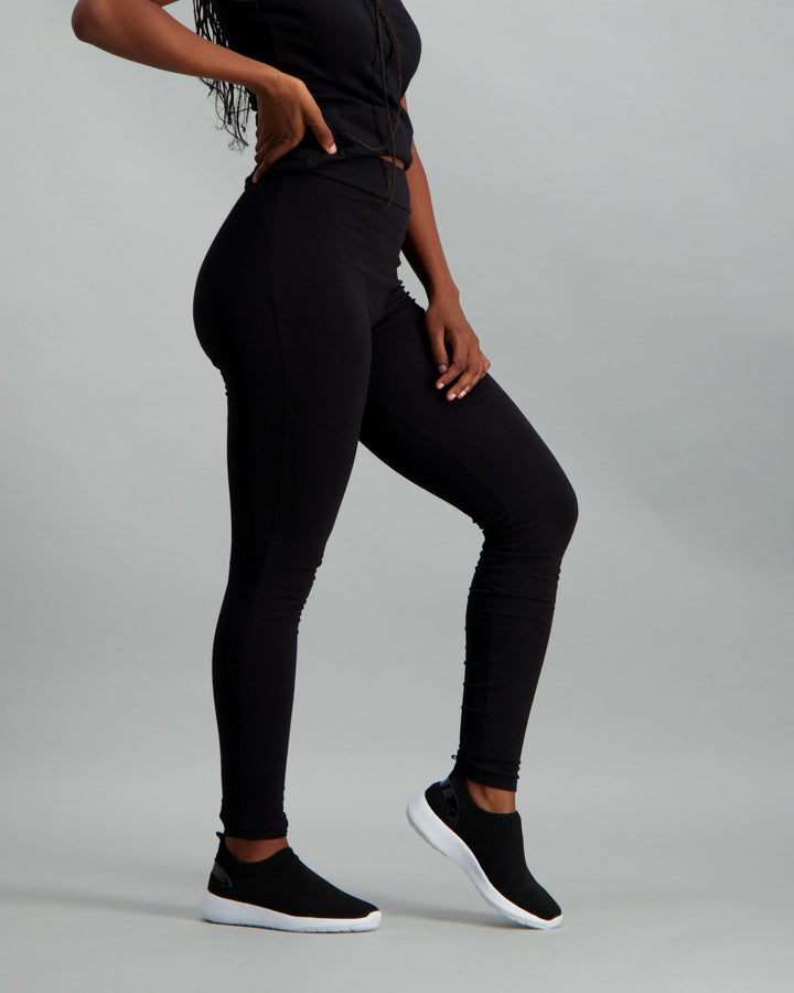 Ladies High Waisted Legging - Black