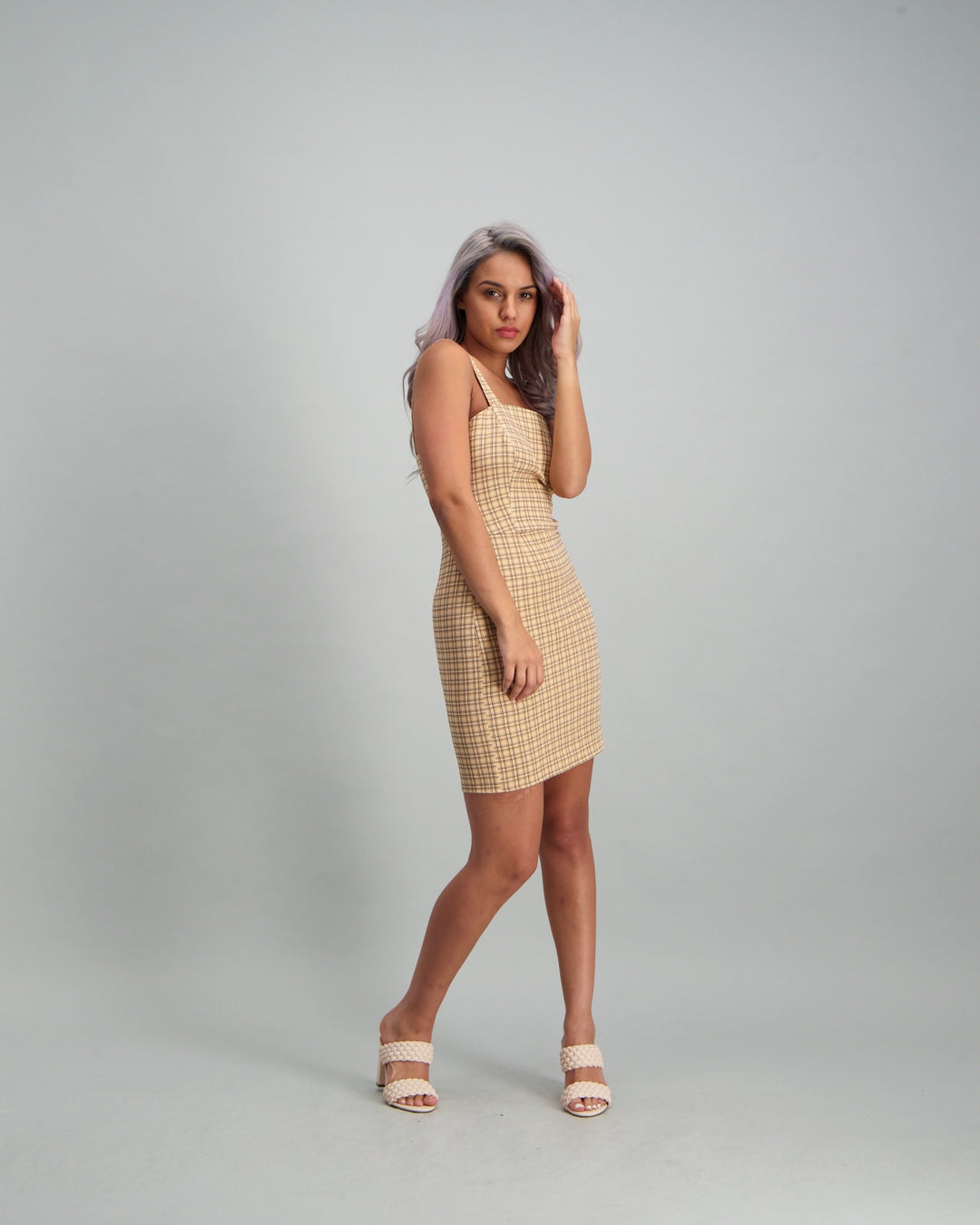 Ladies Check Pinafore Dress