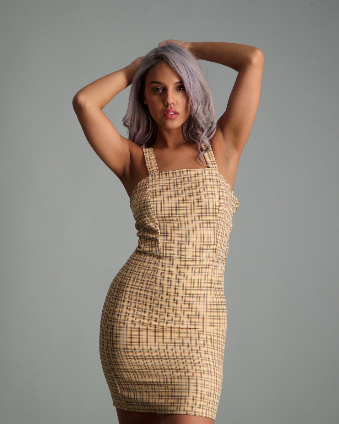 Ladies Check Pinafore Dress