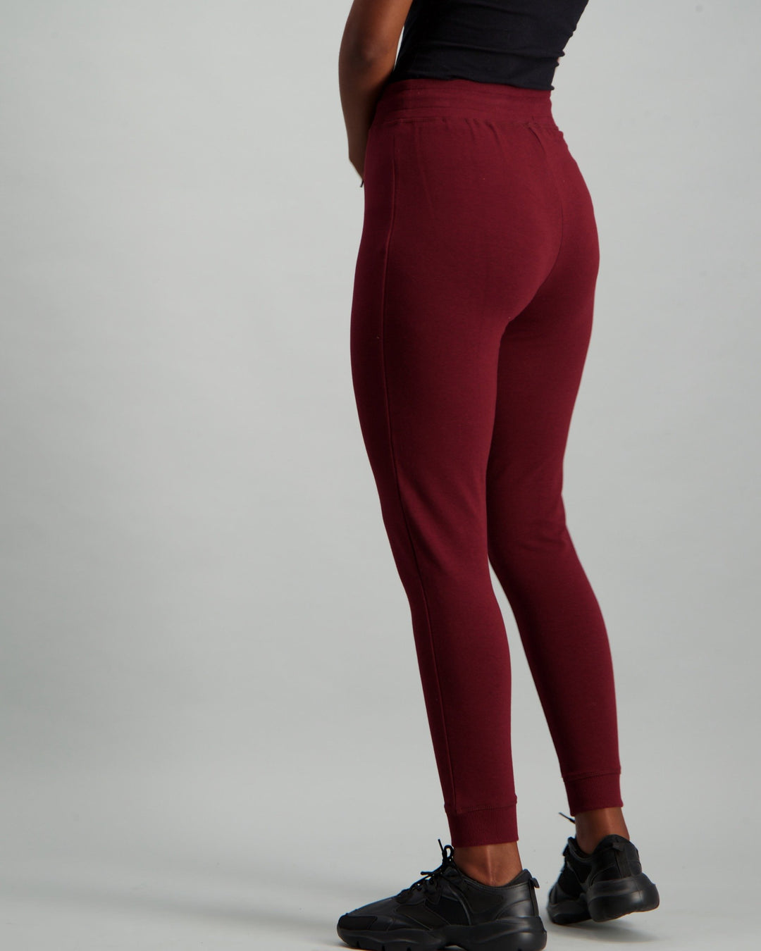 Ladies Fleece Track Pant - Burgundy