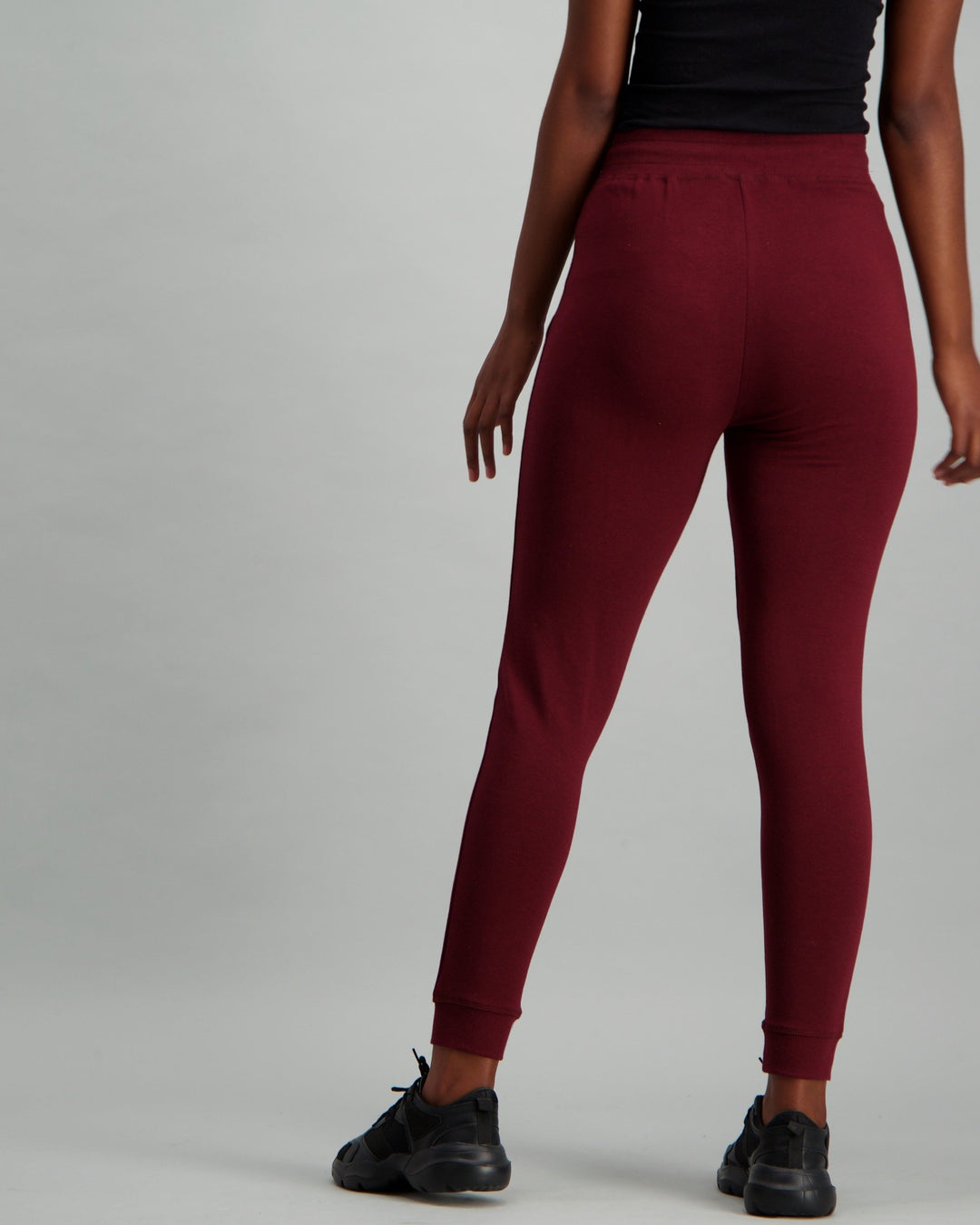 Ladies Fleece Track Pant - Burgundy
