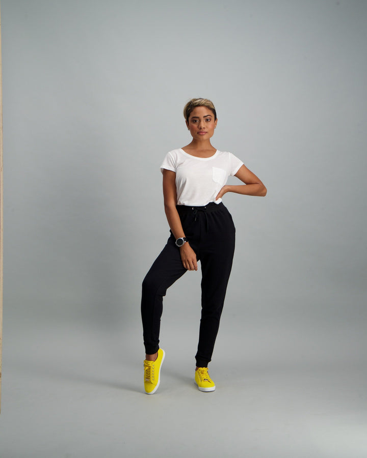 Ladies Fleece Track Pant - Black