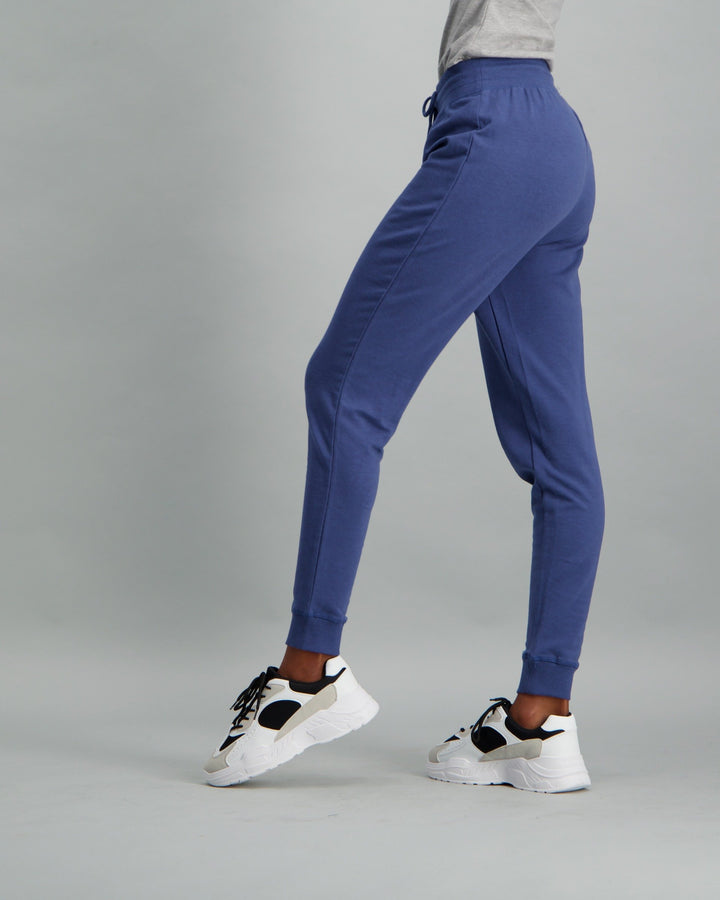Ladies-Fleece Trackpant - Mid Blue