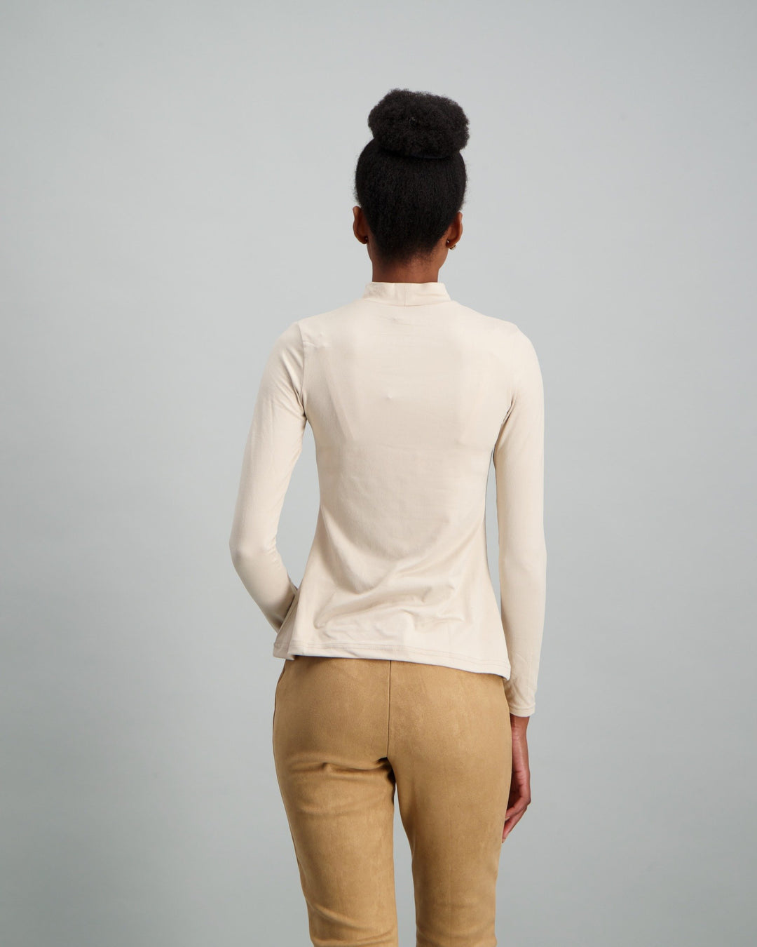 Ladies-Plain Cut Out Top Cream