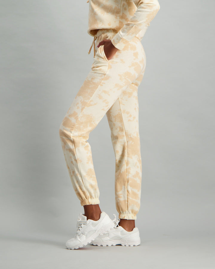 Ladies Tie Dye Joggers - Mocha