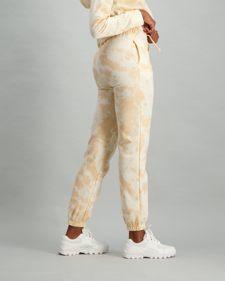 Ladies Tie Dye Joggers - Mocha