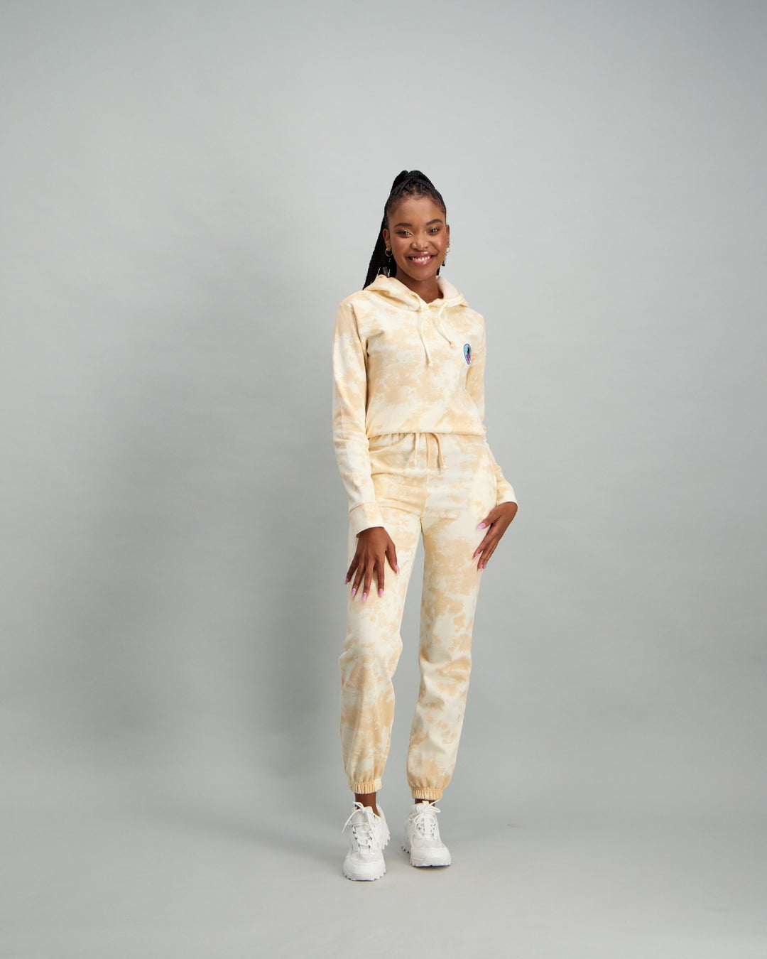 Ladies Tie Dye Joggers - Mocha