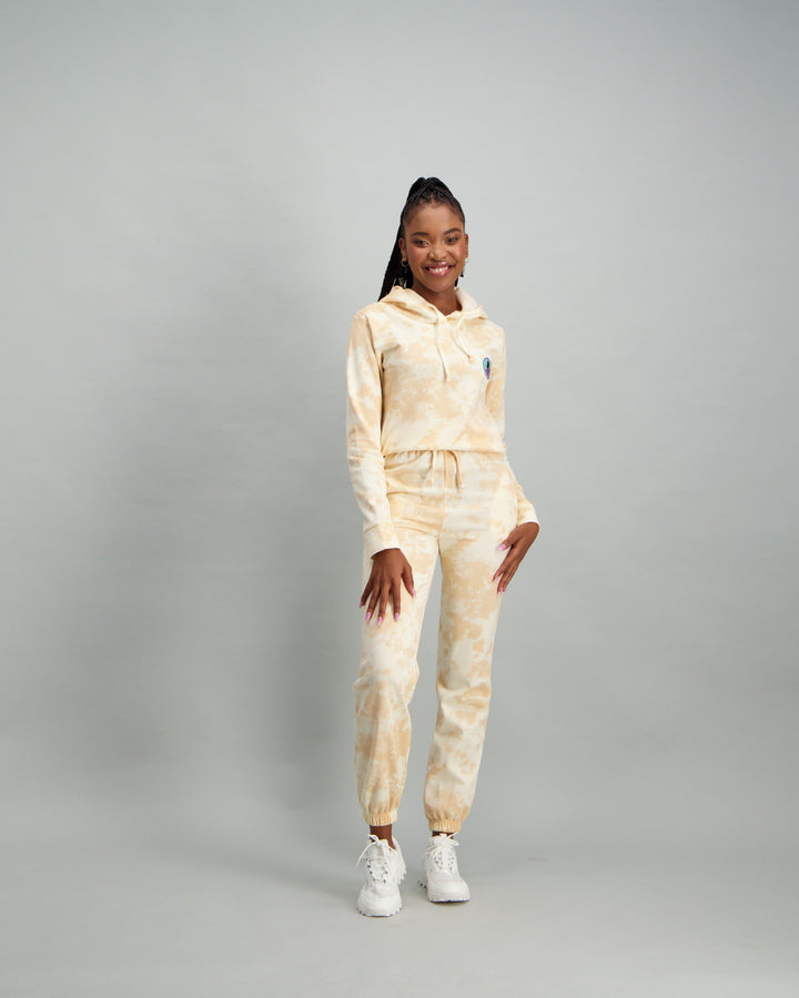 Ladies Tie Dye Joggers - Mocha