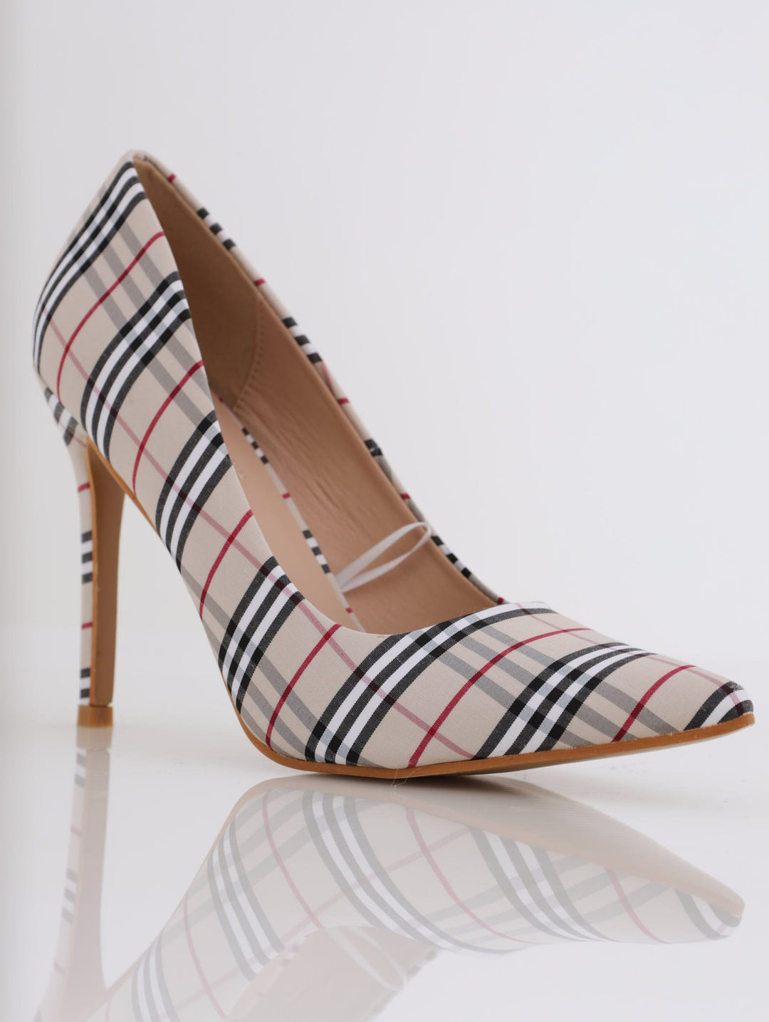 Ladies Court Printed Heel - Caramel