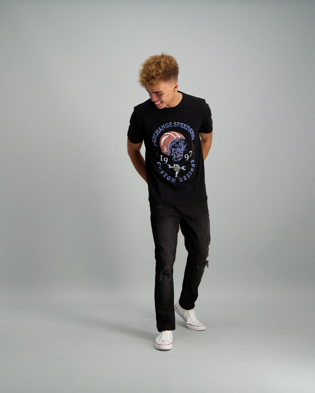 Men's Speed Tiger Print T-Shirt - Black