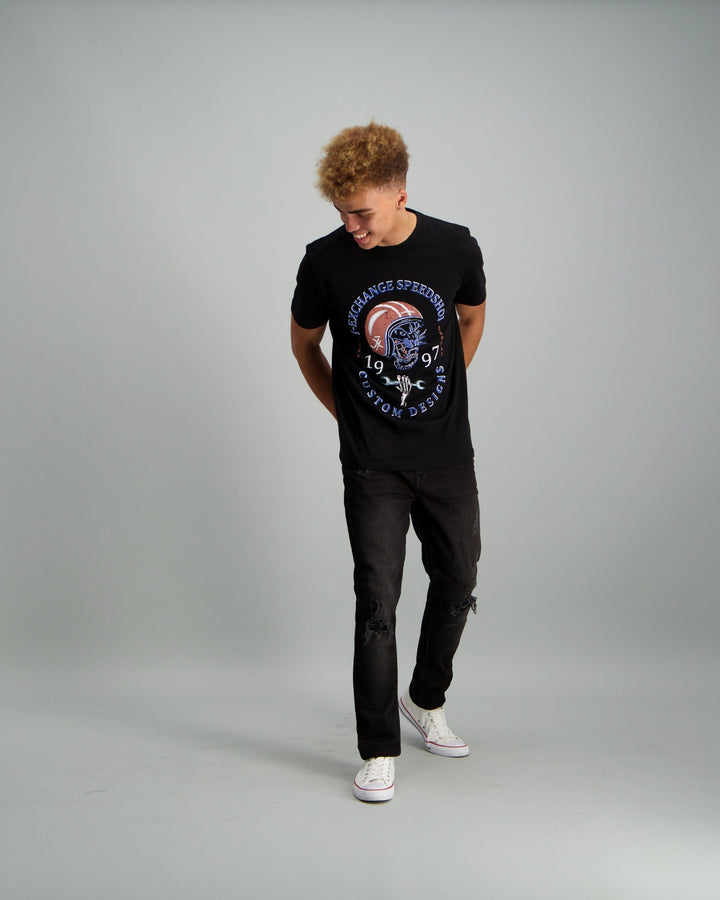 Men's Speed Tiger Print T-Shirt - Black